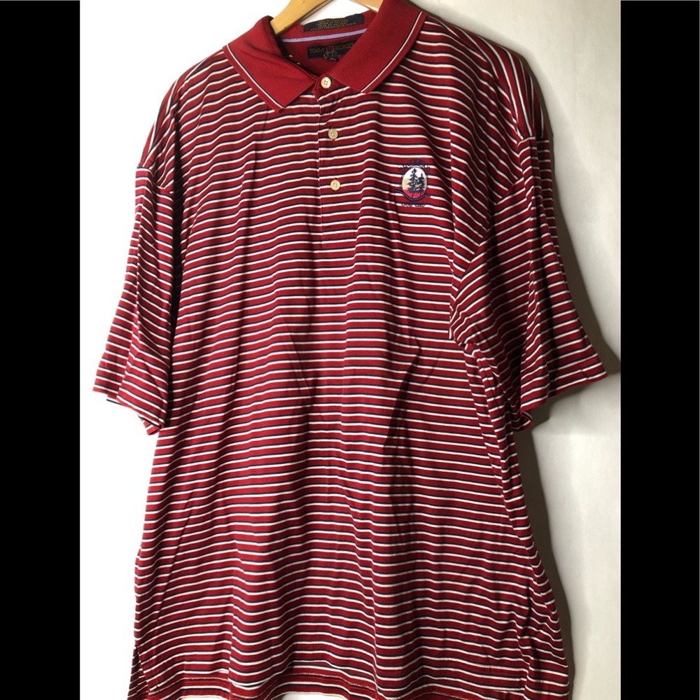 Tommy Hilfiger Mens Collared Polo Shirt Size XL Red Short Sleeve Cotton
